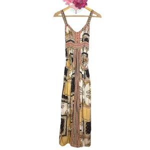 Matilda Jane dress pink white floral paisley tie waist maxi size xsmall